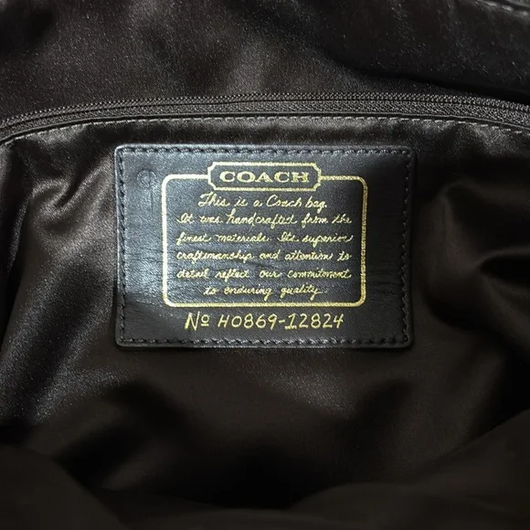 Coach Brown and Cream Signature Shoulder Large Bag - Picture 10 of 13